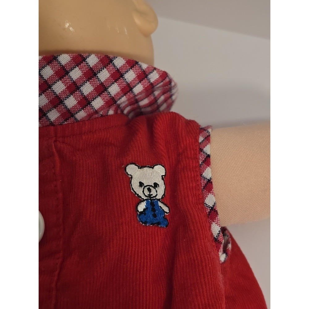 Cabbage Patch Kids 1982 Vintage Premmie Boy Doll Red Corduroy Overalls Blue Eyes - Picture 3 of 16